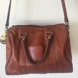 Tan 100% Leather Tote/ Shoulder Bag